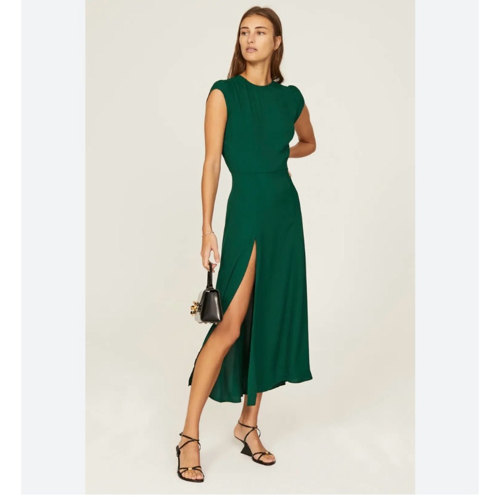 Reformation Gavin Dress in Emerald Green